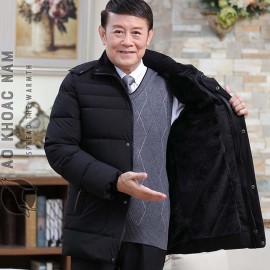 Áo khoác phao lót lông trung niên