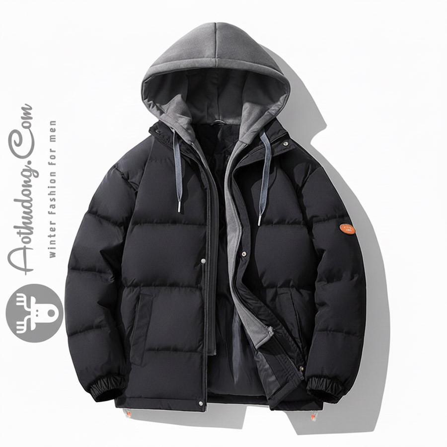 Áo khoác phao hoodies trẻ cao cấp - Ảnh 2