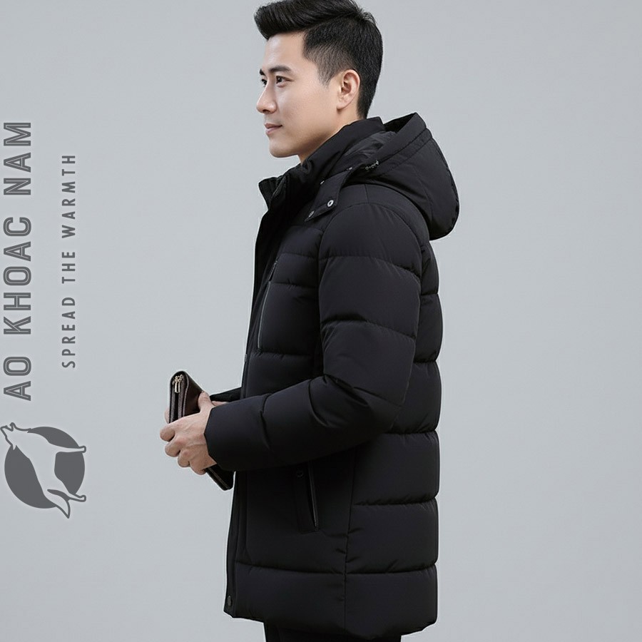Áo khoác phao nam lót lông - Ảnh 1