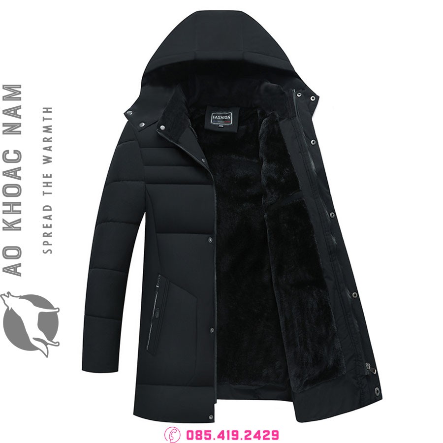 Áo khoác phao nam lót lông - Ảnh 3