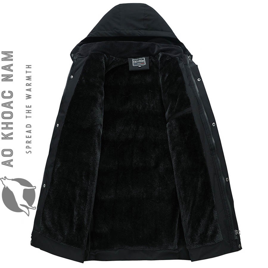 Áo khoác phao nam lót lông - Ảnh 4