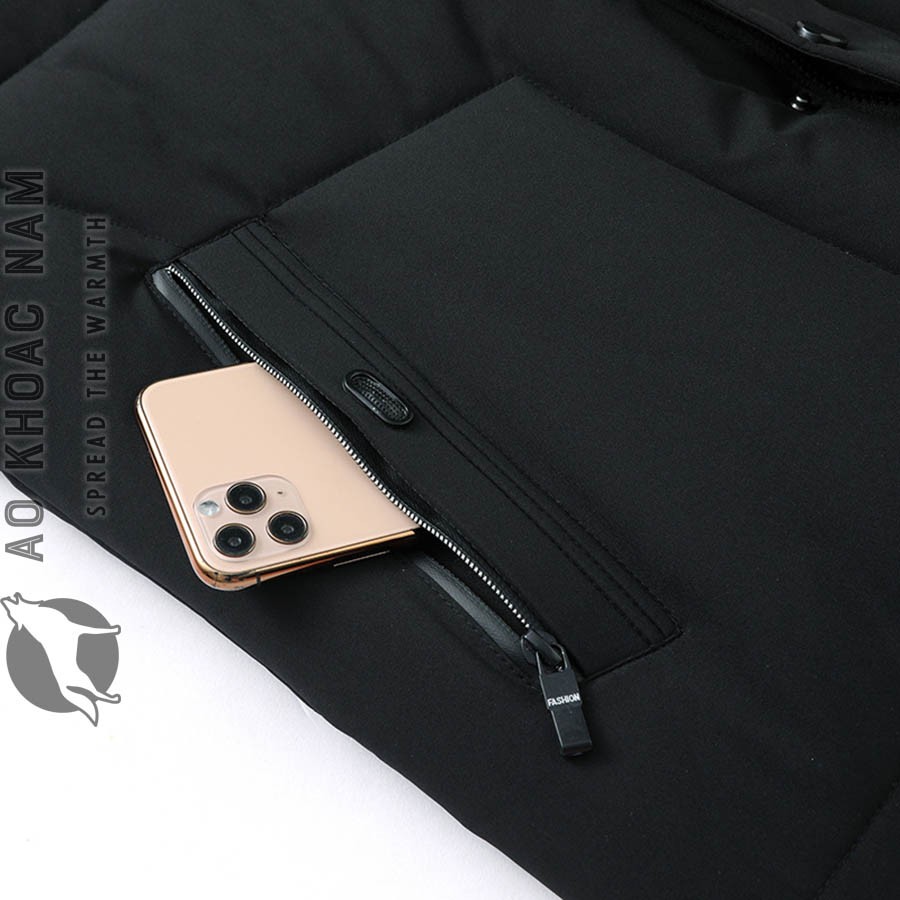 Áo khoác phao nam lót lông - Ảnh 5