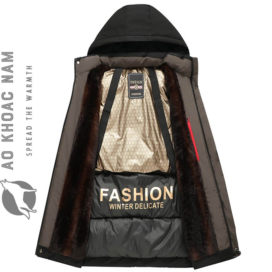 Áo khoác nam lót lông cao cấp mới - Ảnh 4