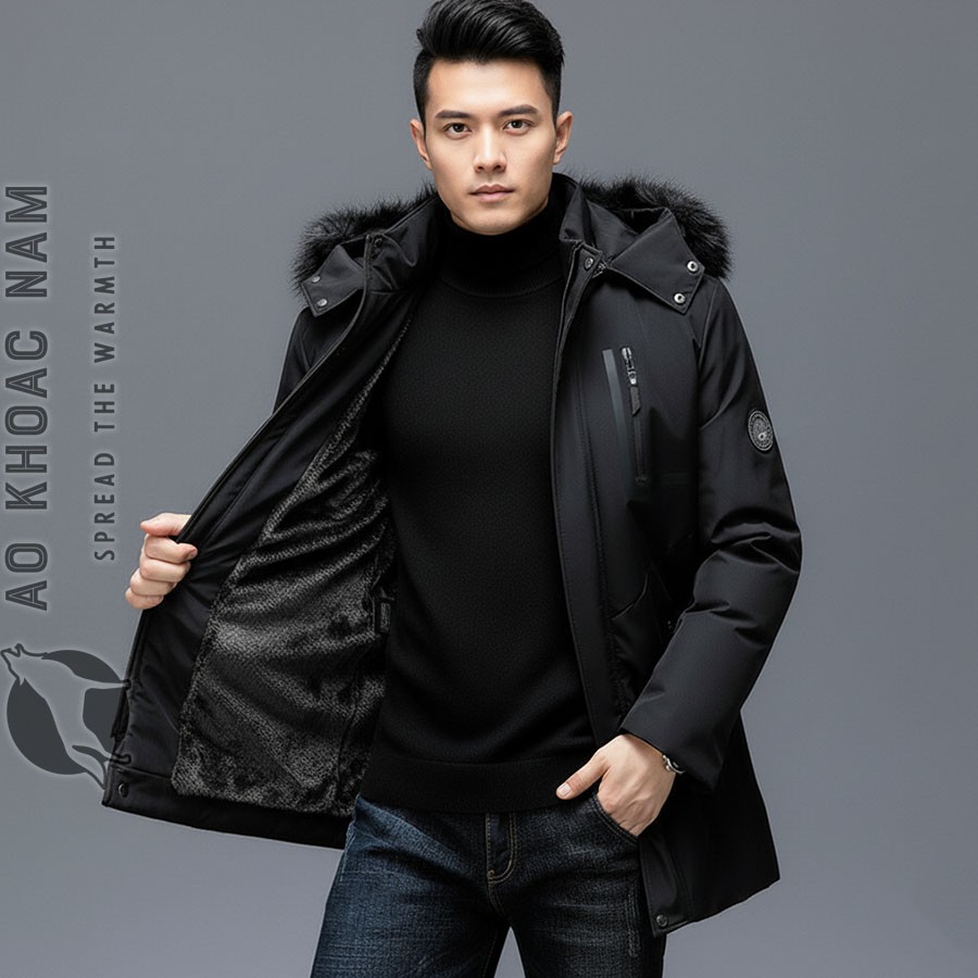 Áo khoác nam lót lông cao cấp - Ảnh 0